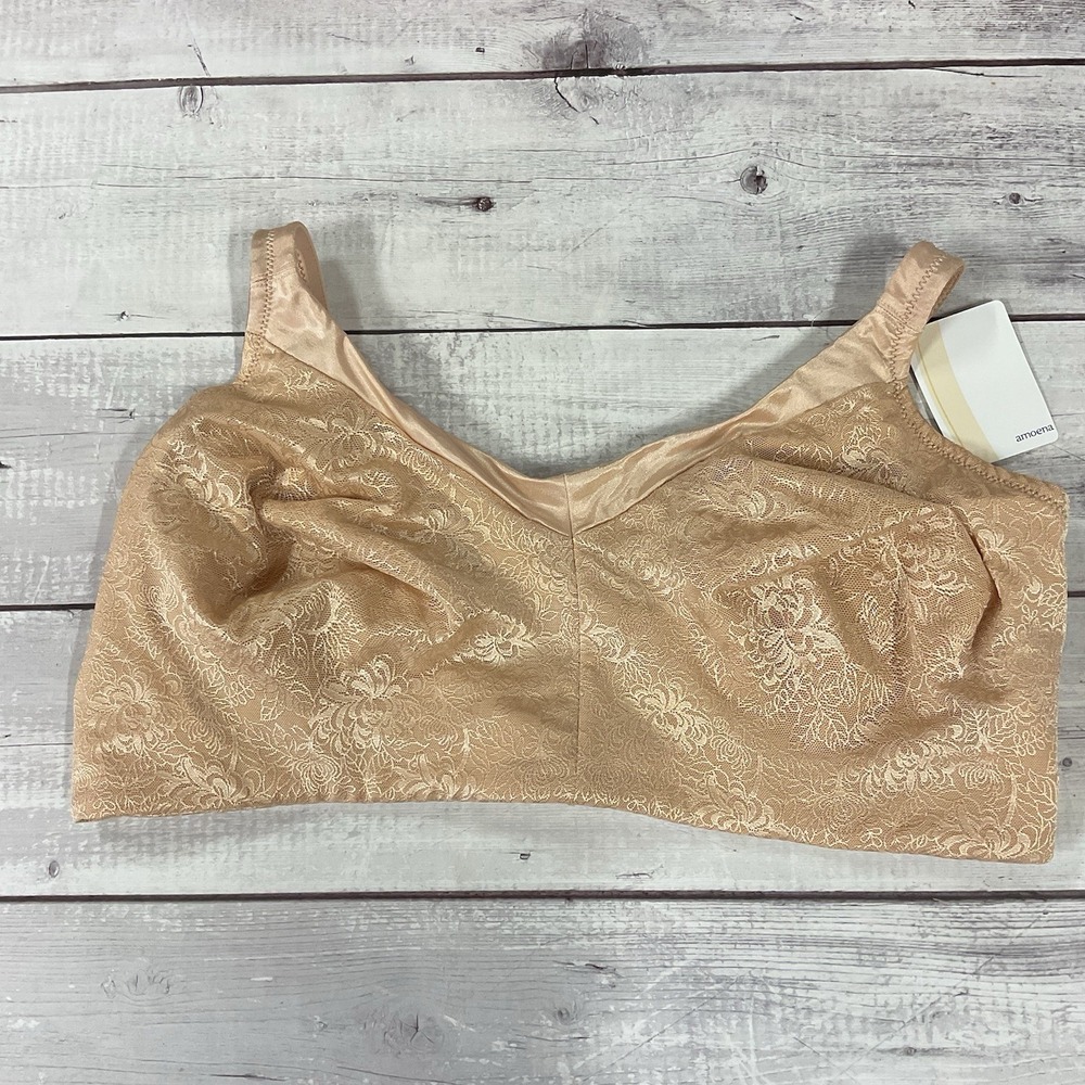 Amoena Mastectomy Bra Womens 42DDD Nude Beige Rachel 2174 Wireless Soft Cup  NEW